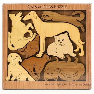 Cats & Dogs Wooden Puzzle – Creative Crafthouse (NEW, Sealed)